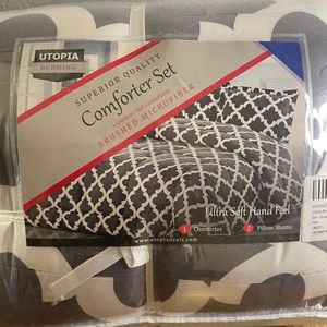 Utopia Bedding Queen Comforter Set (Grey) with 2 Pillow Shams brushed microfiber